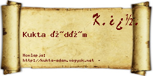 Kukta Ádám névjegykártya